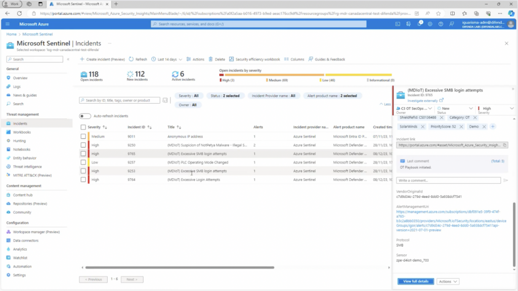 Difenda strategically deploys and integrates both IT and OT security technology allowing us to configure the Sentinel Portal to display both IT and OT data, centralizing alerts into a singular, intuitive interface. 